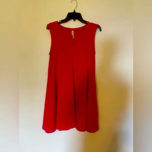 Zenana Premium Short Sun Summer Dress with pockets in red